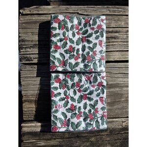 New Longaberger Baskets Package Christmas Holly 3 Ply Paper Cocktail Napkins 16